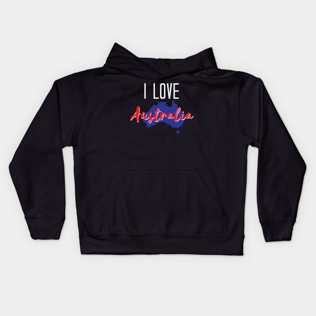 Australia - I Love Australia - I Heart Australia Kids Hoodie by chidadesign